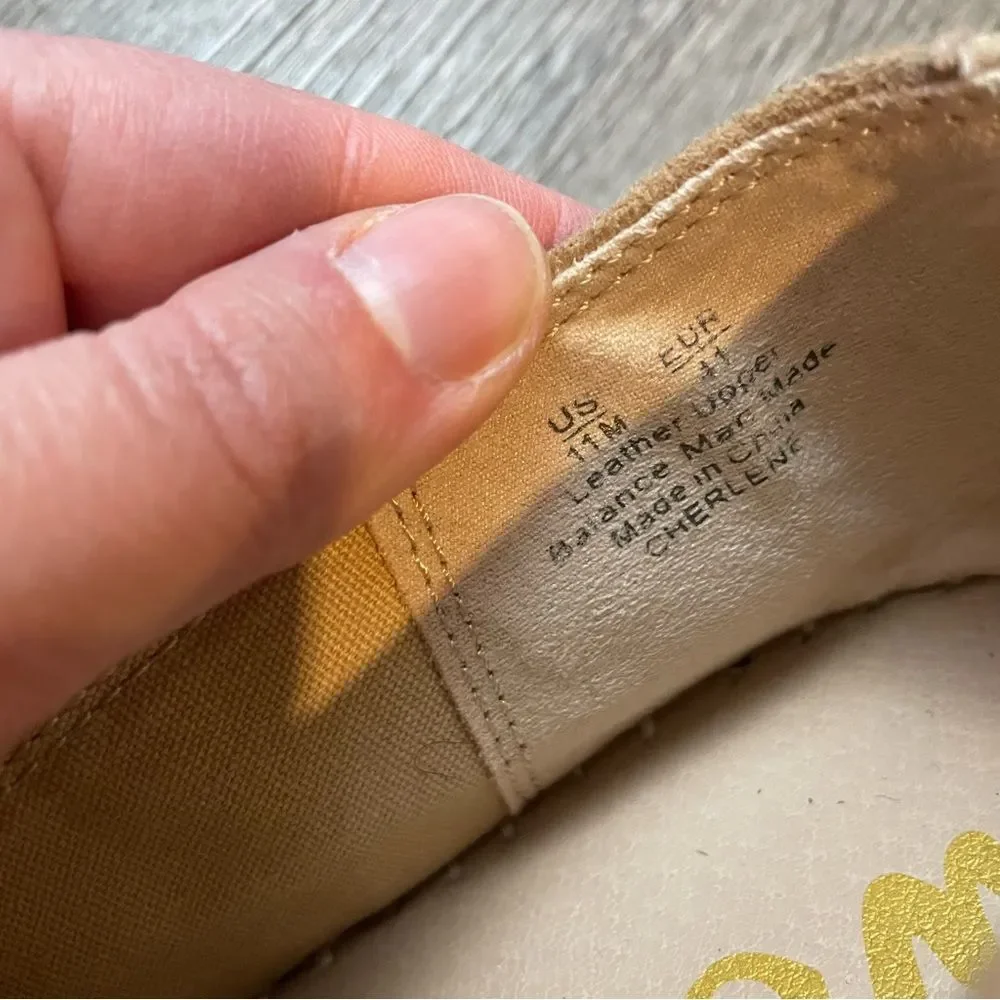 SAM EDELMAN Cherlene Tan Suede Platform Espadrille Slip Ons